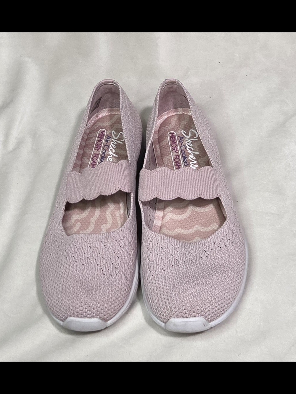 Skechers Light Pink Knit Mary Jane Slip-On Flats - Picture 3 of 3